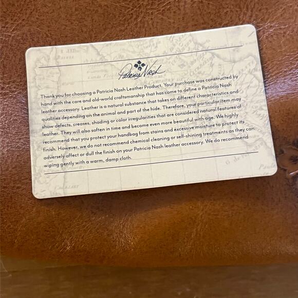 Patricia Nash Leather Wristlet Bag Brown Floral Embossed Kisslock Western Boho - Picture 5 of 6